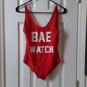 🔴Red "Bae Watch" One Piece Bathing Suit🔴